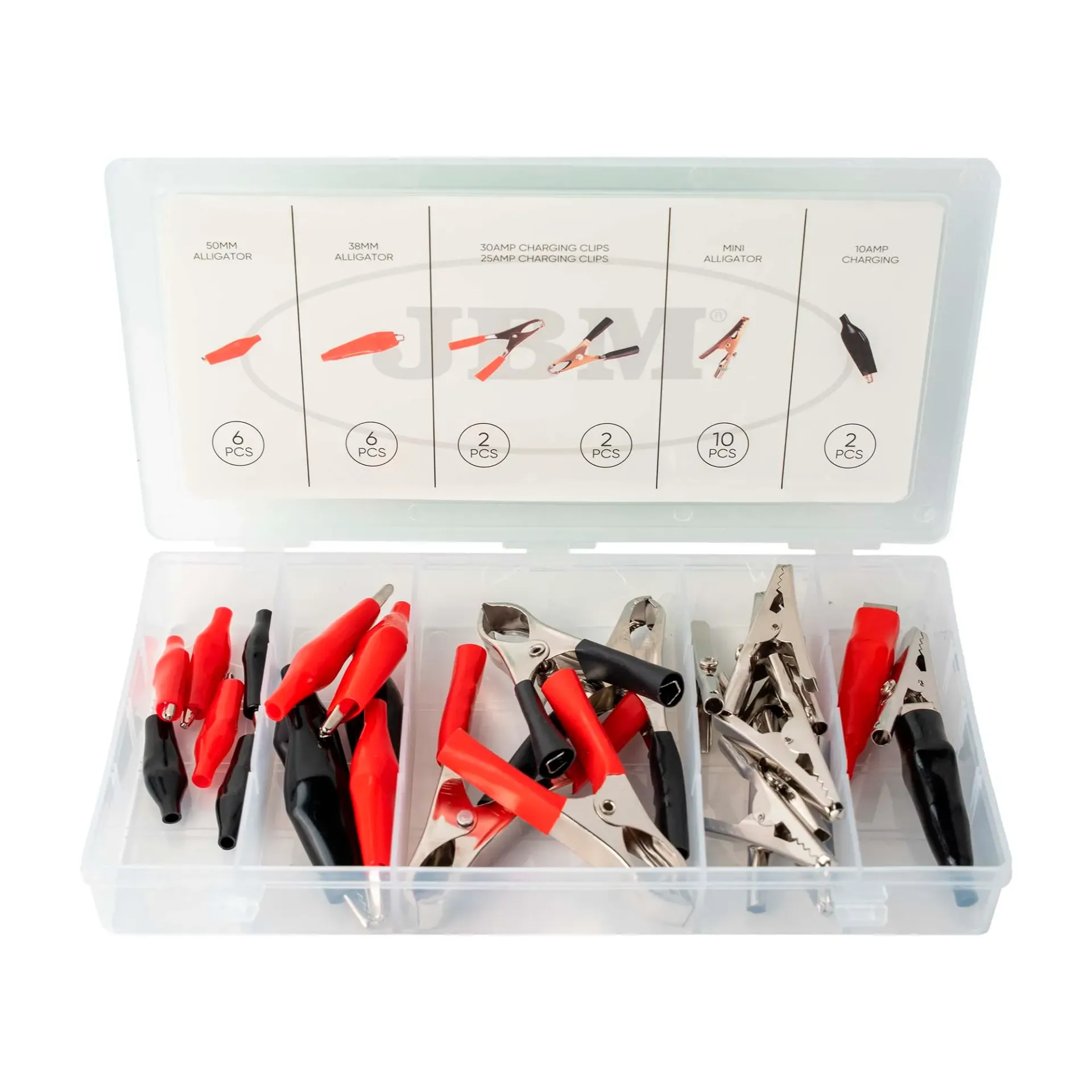 Coffret de pinces type "crocodile" - noir et rouge