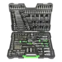 Coffret d'outils 216 pièces avec douilles hexagonales 1/4", 3/8" et 1/2" - Finition Chromée